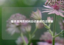 服务器网页时间自动更新方法详解