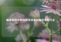 服务器同步时间频率设置的最佳实践方法