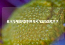 查询方舟服务器到期时间方法及注意事项