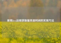 使用Java远程获取服务器时间的实现方法