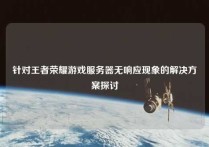 针对王者荣耀游戏服务器无响应现象的解决方案探讨