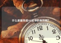 什么是服务器SSL证书的有效期？