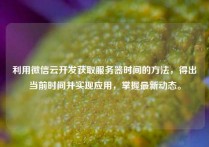 利用微信云开发获取服务器时间的方法，得出当前时间并实现应用，掌握最新动态。