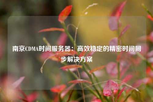 南京CDMA时间服务器：高效稳定的精密时间同步解决方案