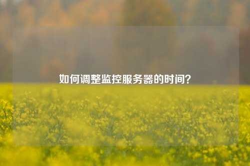 如何调整监控服务器的时间？