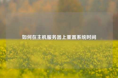 如何在主机服务器上重置系统时间