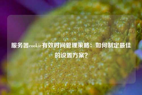 服务器cookie有效时间管理策略：如何制定最佳的设置方案？